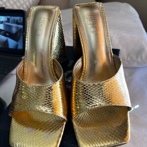 EGO Gold Textured Mules